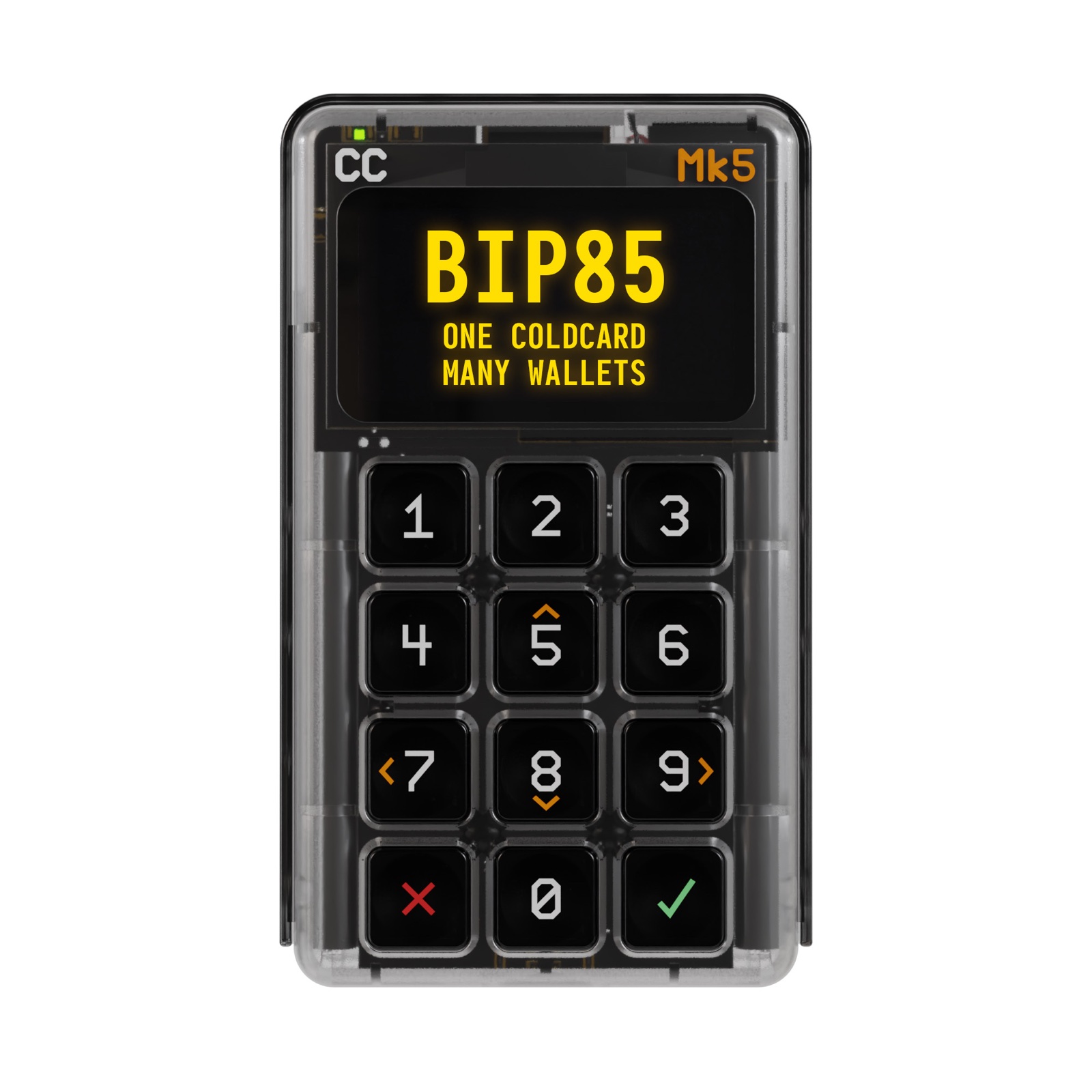 COLDCARD Mk5 displaying BIP-85: One COLDCARD, Many Wallets